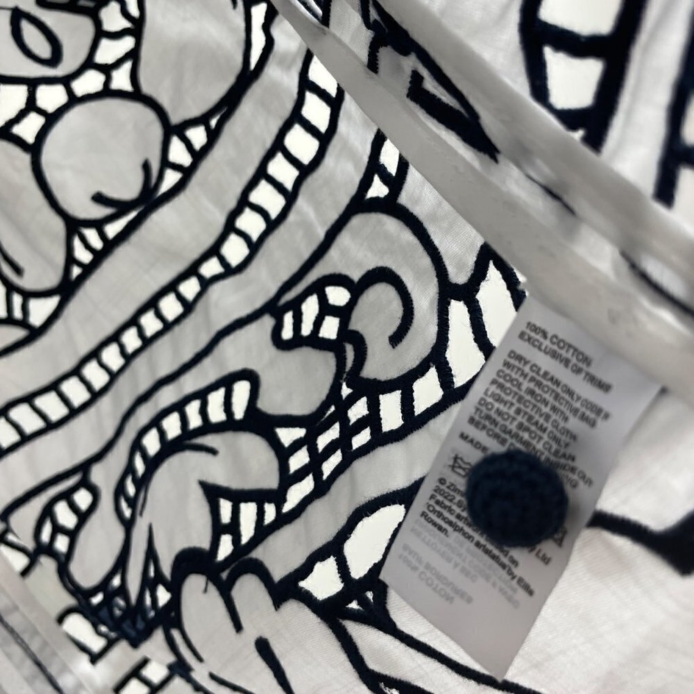 Zimmermann Embroidered Tie-Fastening Button Front Midi Dress Bianco 3 (US 10) - Picture 10 of 13
